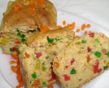 Orange flavored candied fruits quick bread
