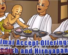 Little Nimai accepts offerings of Jagdish & Hiranya Pandita