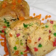 Orange flavored candied fruits quick bread