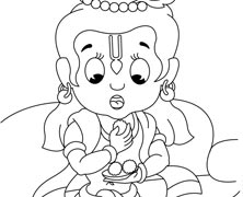 Krishna Eating Laddu