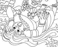 Lord Krishna Killing Putana