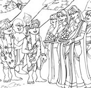 Lord Krishna With The Wives Of The Brahmanas